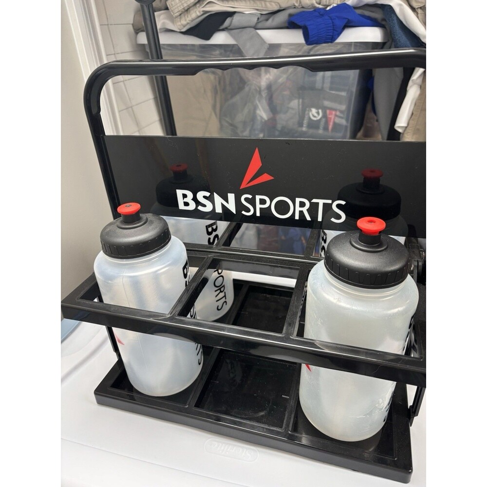 BSN SPORTS Foldable Water Bottle (6 Qt.) Carrier With Four (4) Bottles
